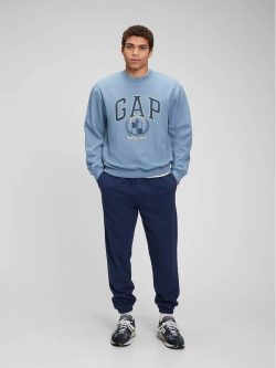 Mavi Gap Logo Düz Yaka Sweatshirt