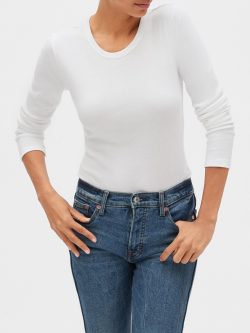 Beyaz Uzun Kollu T-Shirt