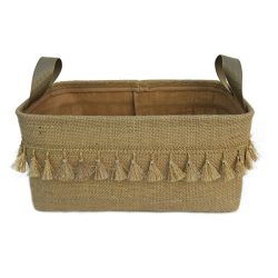 Jüt Dikdörtgen Sepet Küçük Sarı