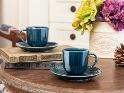 Madame Coco Kleberte 2’li Kahve Fincan Seti – Indigo