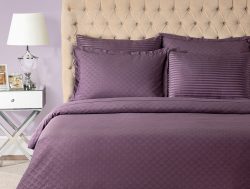 Madame Coco Eguısheım Kıng Sıze Jakarlı Saten Nevresim Takımı – Mürdüm