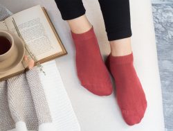 Madame Coco Leaf Patik Çorap – Vişne