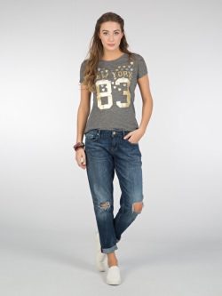 Antrasit Kadın Tshırt K.kol