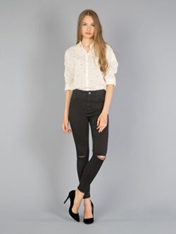 Beyaz Kadın Gömlek U.kol