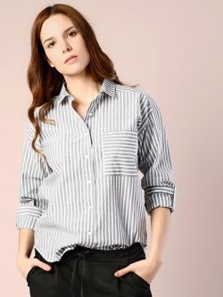 Antrasit Kadın Gömlek U.kol