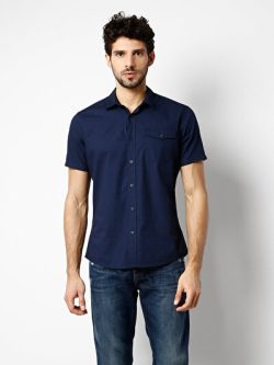 Lacivert Erkek Gömlek K.kol