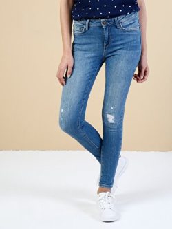 759 Lara Slim Fit Orta Bel Dar Paça Mavi Jean Pantolon