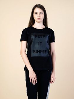 Siyah Kadın Tshırt K.kol