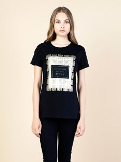 Siyah Kadın Tshırt K.kol