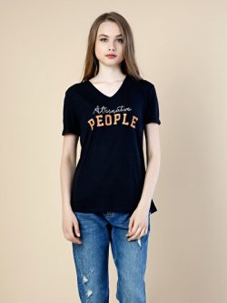 Lacivert Kadın Tshırt K.kol