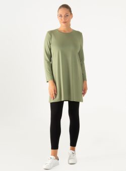 Büyük Beden Tunik FLOWİST PLUS SİZE Haki