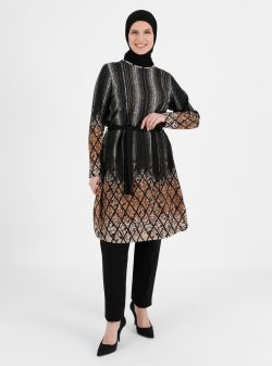 Büyük Beden Tunik GELİNCE Vizon / Siyah