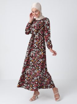 Tesettür Elbise İnşirah Pudra