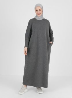 Tesettür Elbise Refka Antrasit