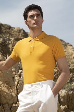 Slim Fit Dar Kesim Düz Polo Yaka Erkek T-Shirt