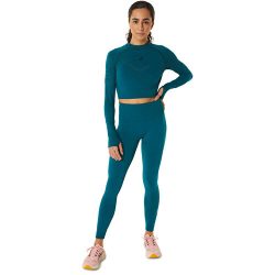 Asics SEAMLESS LS CROP TOP Kadın Yeşil Tshirt 2032C508-300