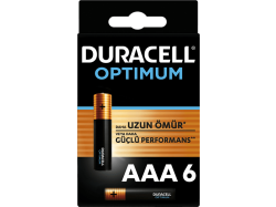 DURACELL Optimum İnce Kalem 6`lı AAA Alkalin Pil