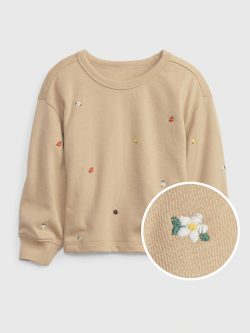 Kum Rengi Düz Yaka Sweatshirt