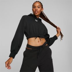 Puma – 535683_01 – PUMA CLASSICS Kadın Kısa Kesim Kapüşonlu Sweatshirt