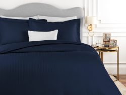 Madame Coco Elicia King Size Çizgili Saten Nevresim Takımı