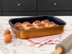 Madame Coco Chef Granite Look Köşeli Fırın Tepsisi 30 cm