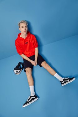 Fiesta – Lacivert Nakışlı Kapüşonlu Kanguru Cep Oversize Erkek Şort Takım – 85166