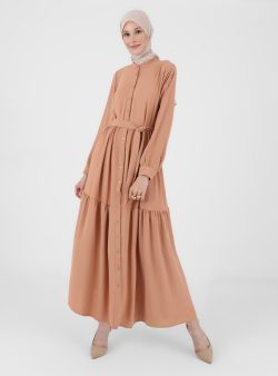 Tesettür Elbise Refka Turuncu