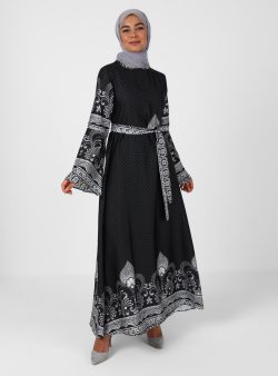 Tesettür Elbise Tavin Siyah