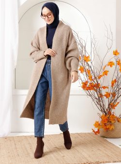 Triko Hırka İnşirah Vizon