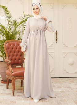 Tesettür Elbise Neways Taş Rengi