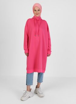 Sweatshirt Refka Koyu Pembe