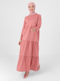 Tesettür Elbise ZENANE Pudra