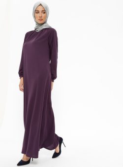 Tesettür Elbise Miss Cazibe Mor