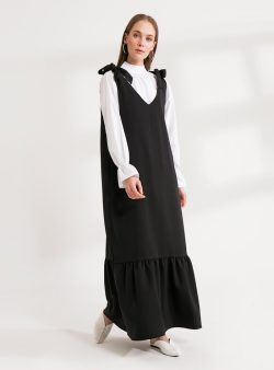 Tesettür Elbise Ceylan Otantik Siyah