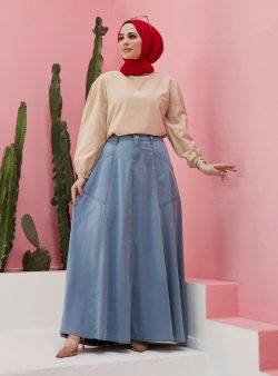 Denim Etek Neways Mavi / Bebe Mavisi