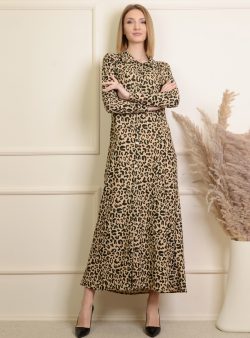 Tesettür Elbise Pinkmark Bej