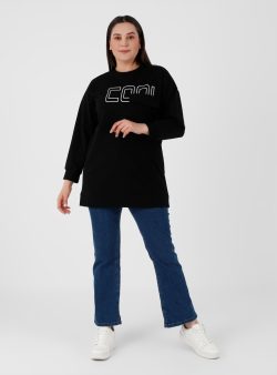 Büyük Beden Sweatshirt Alia Siyah