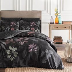 Linens Marsha Pamuk Saten Çift Kişilik Nevresim Takimi Antrasit Antrasit