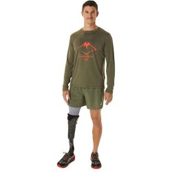 Asics FUJITRAIL LOGO LS TOP Erkek Yeşil Tshirt 2011C720-300