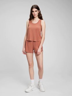 Kahverengi GapFit Breathe Racerback Spor Üstü