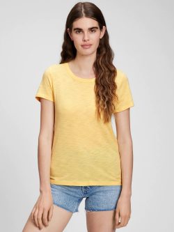 Sarı ForeverSoft Bisiklet Yaka T-Shirt