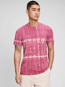 Pembe Lived In Batik Desenli Bisiklet Yaka T-Shirt