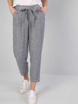 Regular Fit Orta Bel Düz Paça Kadın İndigo Pantolon