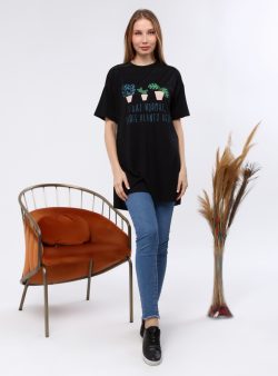 T-shirt Bwest Siyah / Camel