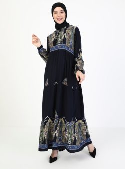 Tesettür Elbise ZENANE Lacivert