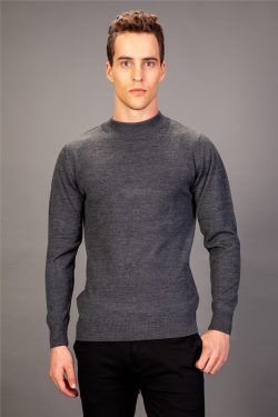 Slim Fit Dar Kesim Yarım Balıkçı Yaka Düz Erkek Kazak