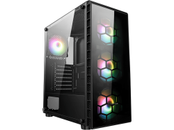 RAMPAGE Redsky RGB Fanlı 700W+80 Plus Temperli Cam Gaming Bilgisayar Kasası Siyah