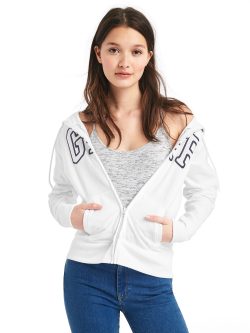 Beyaz Gap Logo Kapüşonlu Sweatshirt