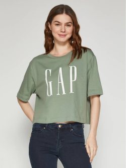 Yeşil Gap Logo Crop T-Shirt