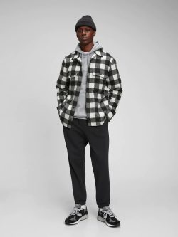 Siyah Cozy Flannel Gömlek Ceket